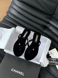 Velvet Minimal Thong Slides