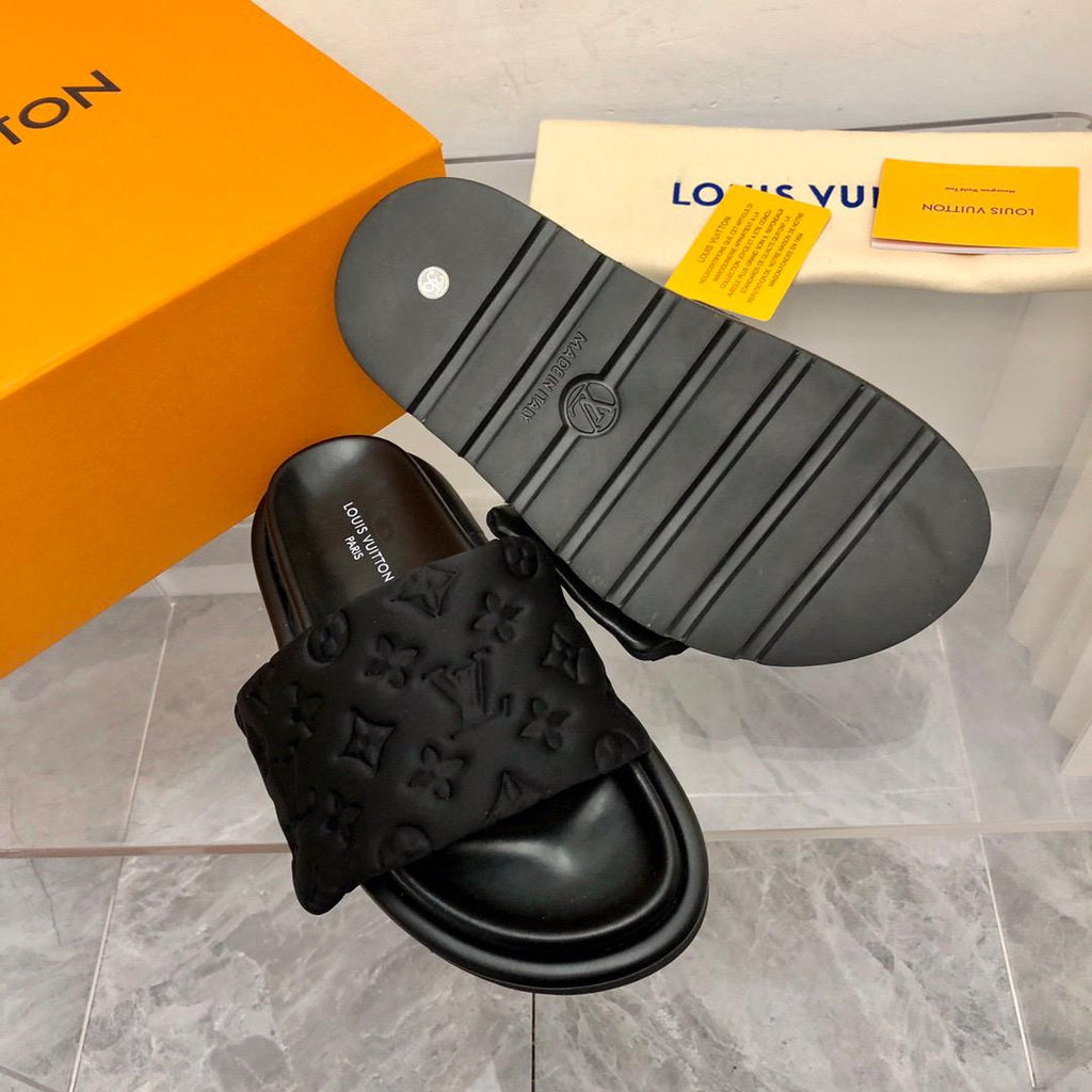 Midnight Embossed Comfort Slides