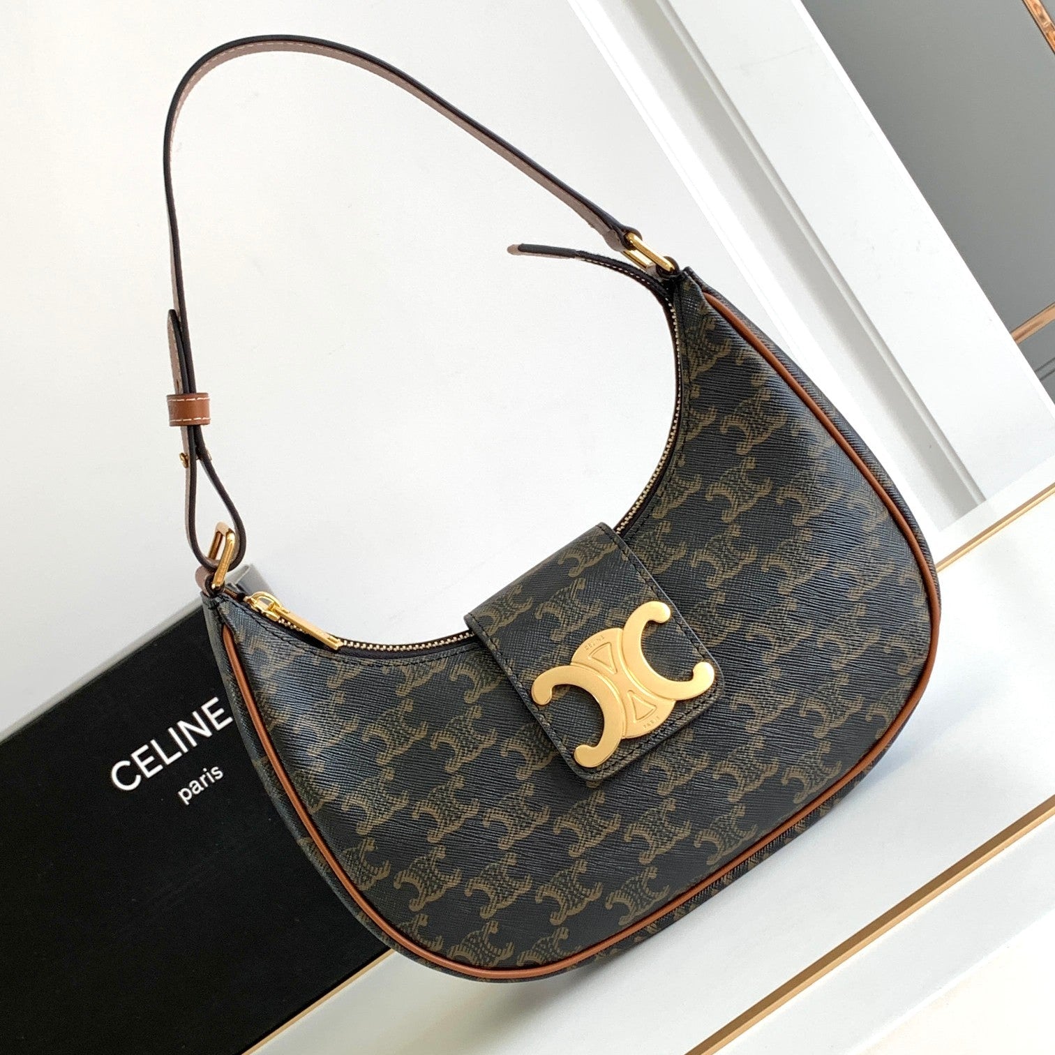 Calfskin Triomphe Shoulder Bag