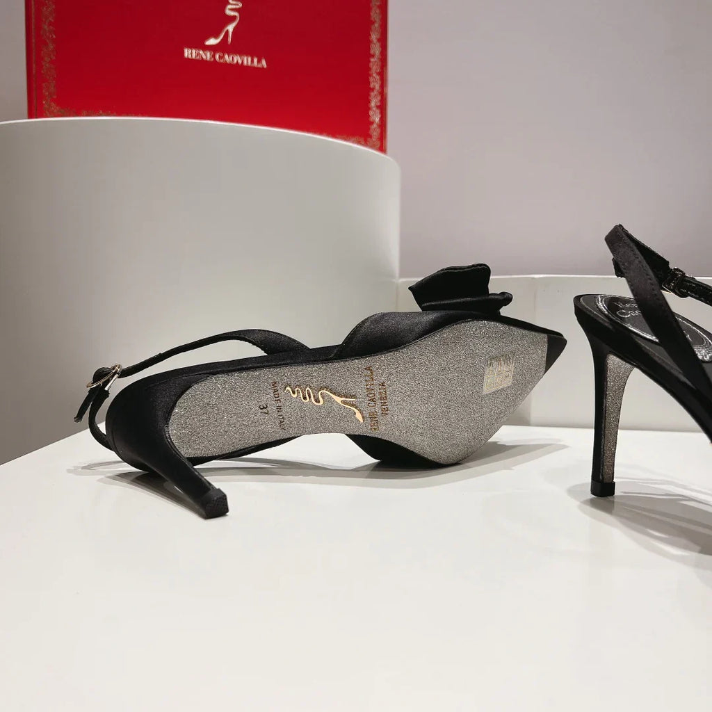 Silk Bow Crystal Heels
