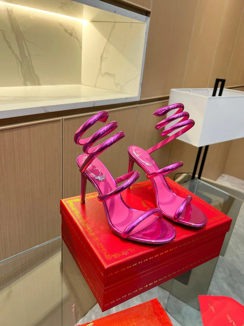 Velvet Snake Crystal Sandals